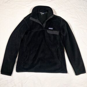 Patagonia Re-tool Snap Fleece Black Pullover Quarter Sweater Large